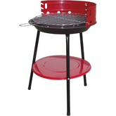 Portable Charcoal Barbecue Grill – Red/Black Enamel Steel (40 x 40 x 8 cm)